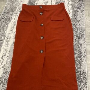XS Pencil Skirt with Buttons and Fake Pockets